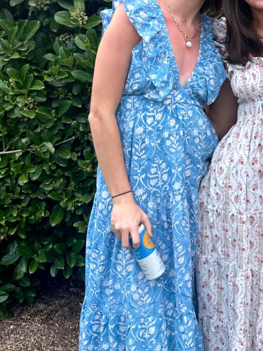 Madison Mathews Blue Floral Maxi Dress